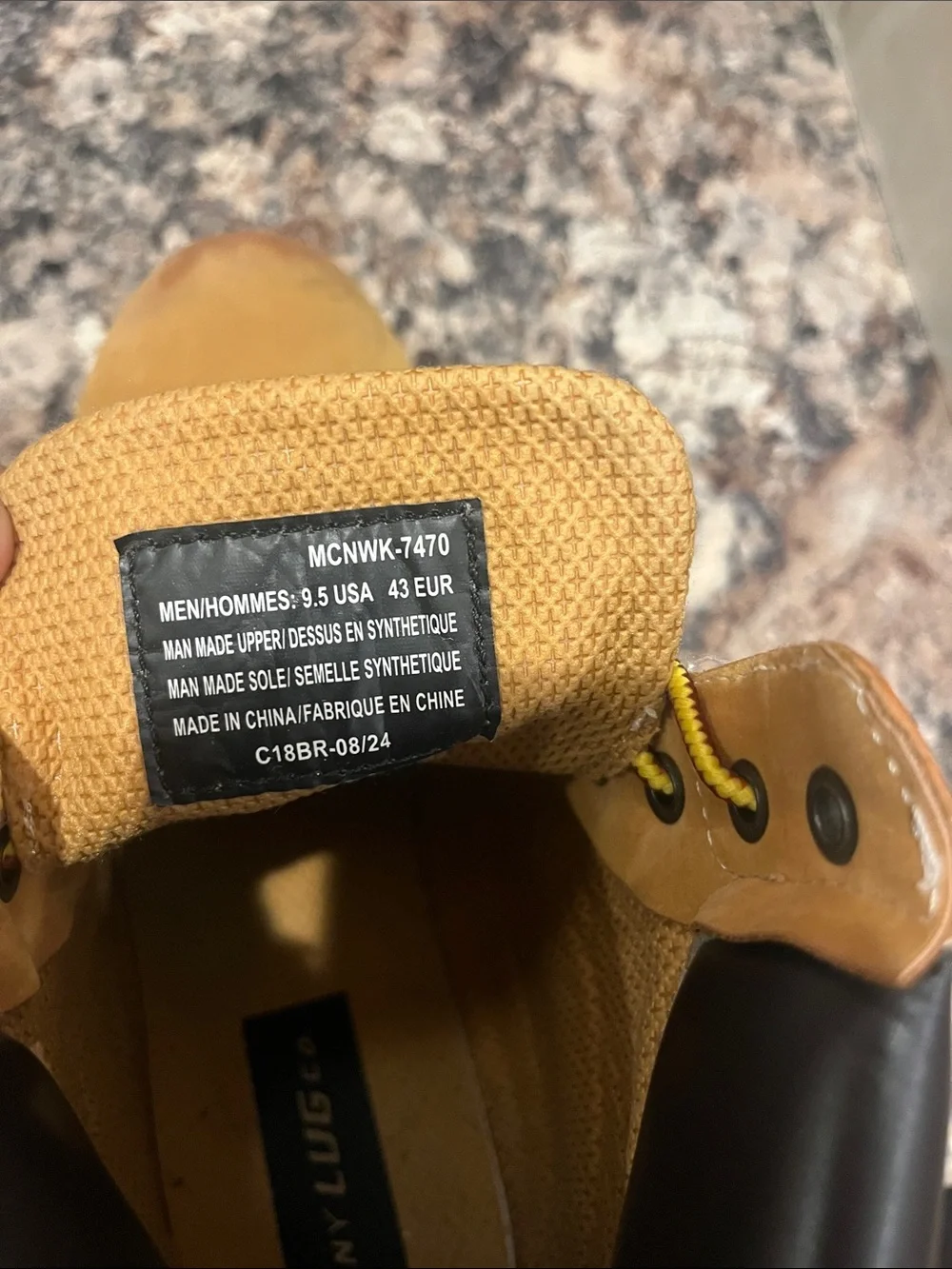 Lugz Wheat/Tan Work Boots with Padded Collar